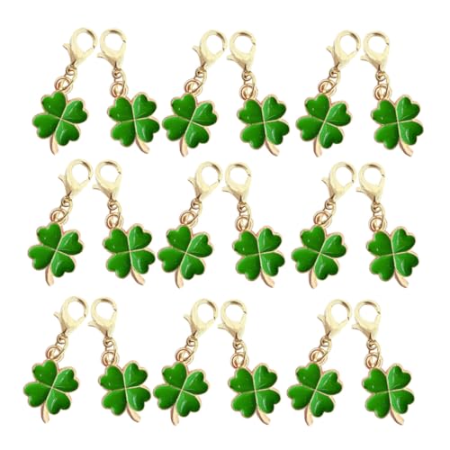 Garneck 50 Stück Glücksbringer Schlüsselanhänger Vierblättriges Kleeblatt Anhänger aus Langlebiger Stilvoller Design für Geldbörsen Taschen und Rucksäcke Geschenk mit Symbol für Glück von Garneck