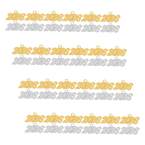 Garneck 50 Stück Teiliges Abschluss Quasten Anhänger Gravierte Jahreszahl Dekorative Charms für DIY Schmuckherstellung Armbänder Halsketten und Ohrringe Abschlussmütze Design von Garneck