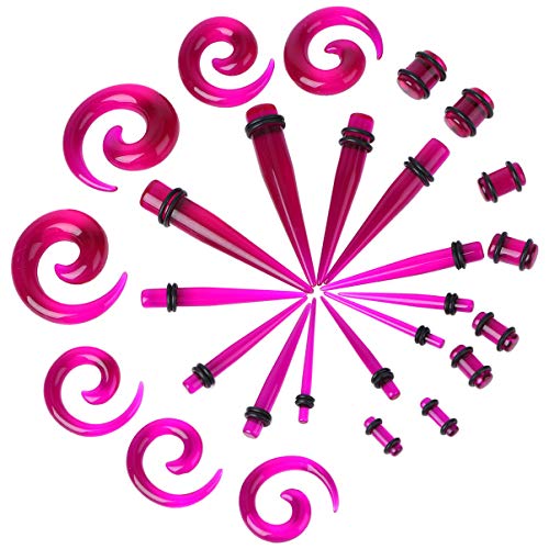 Garneck 54Stücke Silikon Ohr Tunnel Satz Hautfreundliche Ohrdehnungen für Feste und Partys Medizinisch Verwendbar und Leicht für Damen von Garneck