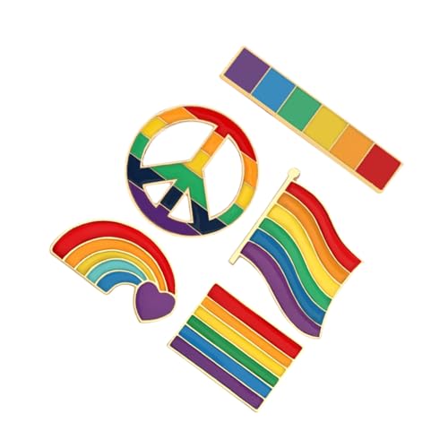 Garneck 5Stücke Rainbow Brosche Bunte Pins für Frauen Mode Accessoires für Kleidung Schals und Hüte für Regenbogenpartys und Kreative von Garneck