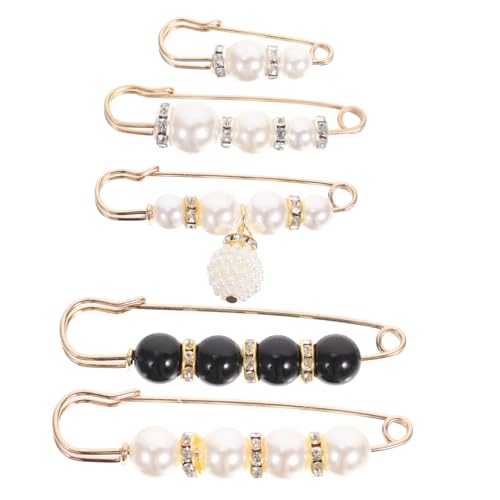 Garneck 5stücke Sicherheitsnadel Mit Perlenbrosche Stilvolle Brosche Pin Für Kleidung Pullover Und Schals Langlebig Und Dekorativ Für Frauen Und Mädchen von Garneck