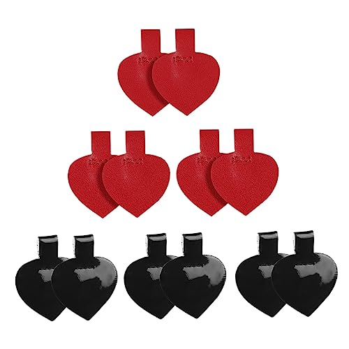 Garneck 6 Paare Damen High Heels Fersenpads PU Selbstklebende Rutschfeste Schuhpads für Sicheren Halt und Schutz vor Fersenschmerzen Geeignet für Tanz und Alltag in Schwarz und Rot von Garneck