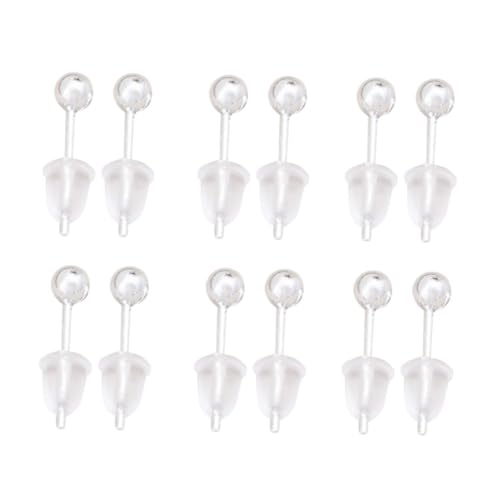 Garneck 6 Paare Sterling Silber Ohrstecker Rund Kugel Ohrringe Set Leicht Für Damen Mädchen Schmuck von Garneck