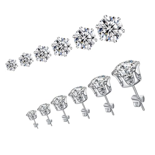 Garneck 6 Paare Zirkonia Ohrstecker Damen Kleine Ohrhänger Leicht Hautfreundlich Modeschmuck von Garneck