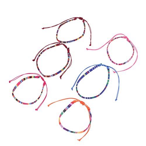 Garneck 6 Stück Bohemian Fußkettchen Teiliges für Damen Verstellbare Geflochtene Strand Fußkettchen im Bunten Design für Sommer für Freundschaften und Partys von Garneck