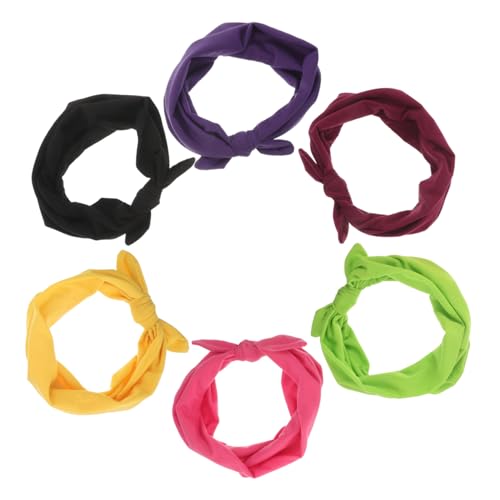 Garneck 6stücke Elastisches Stirnband Für Training Mit Geknotetem Hasenohr-design Schnelltrocknend Für Yoga Und Sport in Volltonfarbe Sicherer Sitz Und Schweißabsorption von Garneck