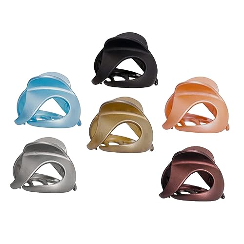 Garneck 6 Stück Haarklammern für Damen Vielseitige Haarspangen Blau Schwarz Braun Orange und Khaki für Bad Make Up und Alltag von Garneck