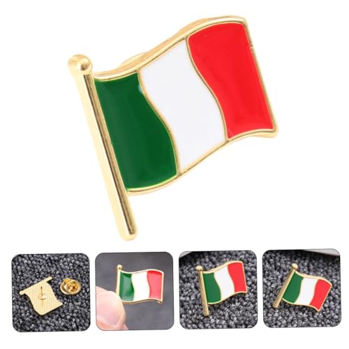 Garneck 6 Stück Italienische Flagge Brosche Metall Anstecker Pin für Kleidung Modisch Elegant für Damen und Herren Partydeko von Garneck