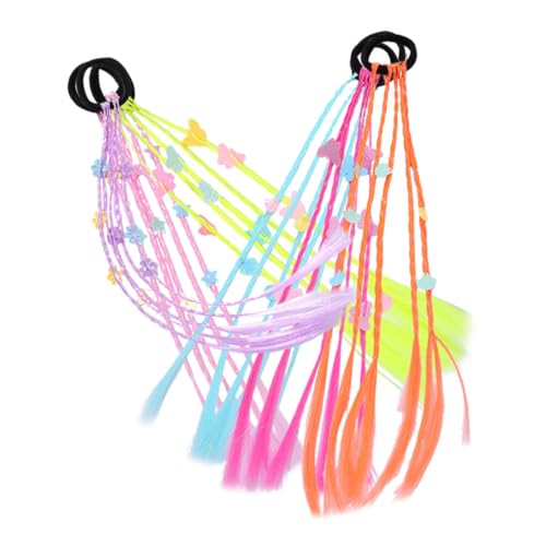 Garneck 6stücke Geflochtene Haarseile Für Junge Mädchen Haarverlängerungen Mit Haargummis Pferdeschwanz-extensions Haardekor Buntes Haarzubehör Für Mädchen von Garneck