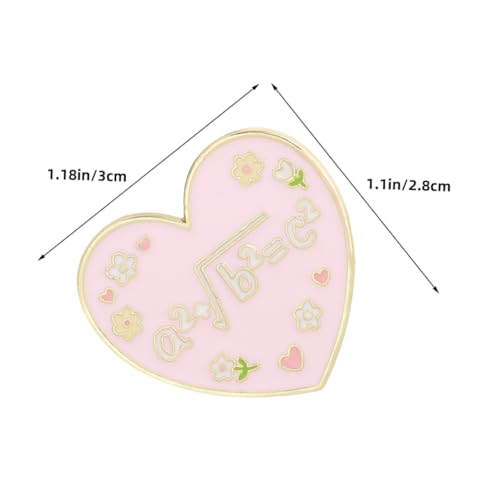 Garneck 6 Stück Love Heart Alloy Broschen mit Englischem Aufdruck Dekorative Anstecknadeln für Mäntel Schals Pullover und Taschen Langlebige Legierung Modisches Schmuck-accessoire für von Garneck