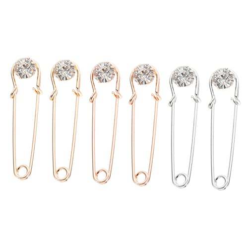 Garneck 6 Stück Teiliges Broschen mit Strass und Perlen Langlebige Metallnadeln Gold Roségold und Weiß Schal und Kleideraccessoires für Hochzeit Party und Alltag von Garneck