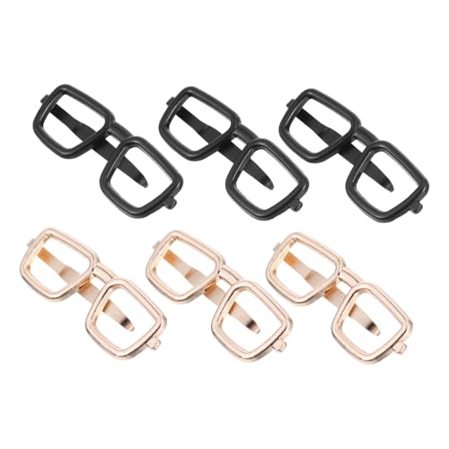Garneck 6 Stück Teiliges Herren Business Krawattenklammern Metall Brillenform Stabiler Halt für Hemden Minimalistisches Design für Meetings Interviews und Formelle Anlässe von Garneck