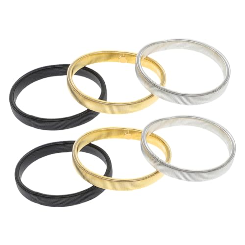 Garneck 6 Stück Teiliges Metall armbänder für Herren Elastische Ärmelhalter in Schwarz Gold und Silber Bequeme Modische Manschettenhalter für Hemdsärmel Vielseitige Armgarnituren für von Garneck
