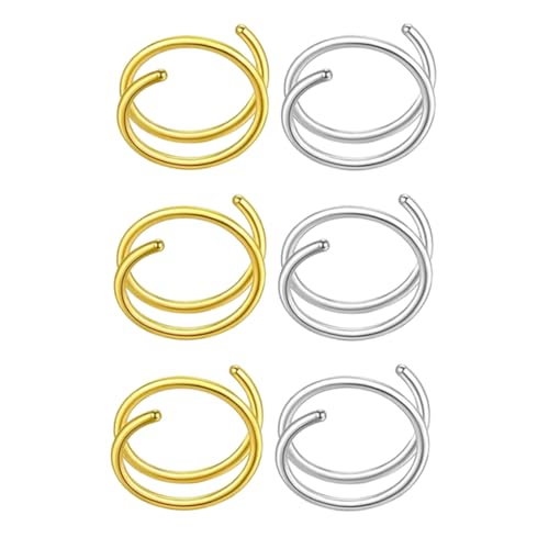 Garneck 6 Stück Teiliges Spiral Nasenring aus Hautfreundlich Nasenringe für Damen Dezenter Körperschmuck für Alltag Partys und Geschenke von Garneck