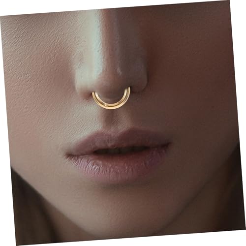 Garneck 6 Stück Teiliges Sterlingsilber Nasenring Goldfarben Offene Runde Nasenpiercing Hoops für Damen Leichtes Vielseitiges Nasenschmuck Zubehör für Alltag und Party von Garneck