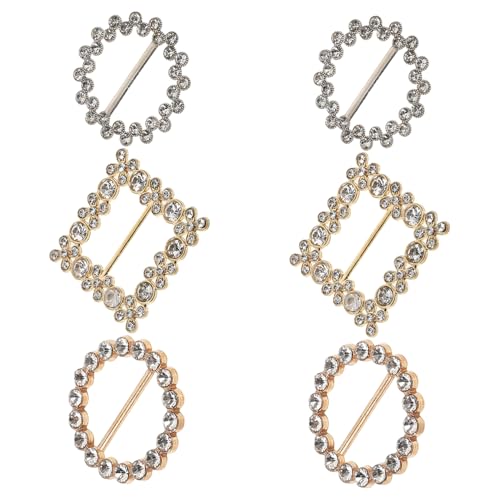 Garneck 6 Stück Teiliges T Shirt Clips mit Perlen Strass Knopfringe Zinklegierung für Ecken Vielseitig für Seidenschals T Shirts Hüte Glatte Oberfläche Kratzfrei Kleidungsaccessoires von Garneck