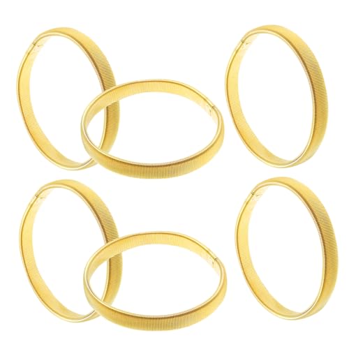 Garneck 6 Stück Teiliges Verstellbare Elastische Metallarmbänder für Herren Rutschfeste Springförmige Armbänder in Gold Robuste Ärmelhalter und Stylische Rocker handgelenkschmuck für von Garneck