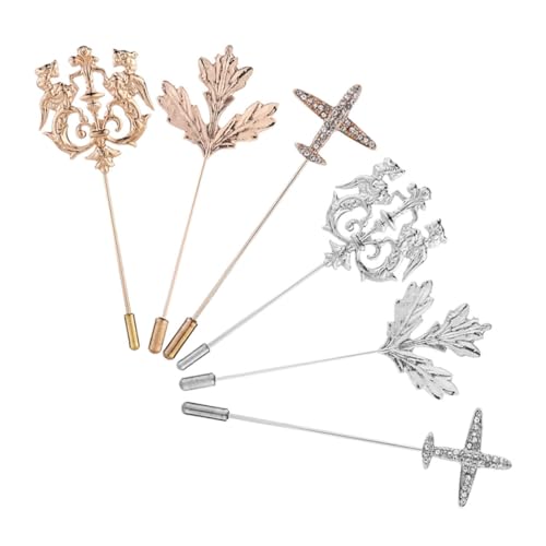 Garneck 6 Stück Teiliges Vintage Herrenbroschen Anstecknadeln mit Kristallverschluss Robust und Vielseitig für Anzug Hemdkragen Party Alltag Schmuckaccessoires von Garneck