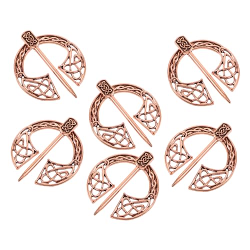 Garneck 6 Stück Teiliges Wikinger Broschen aus Robustem Legierungsmetall Vintage Retro Gewandnadel Vielseitig Einsetzbar für Damen und Herren Stilvolle Mittelalterliche Umhangschließe von Garneck