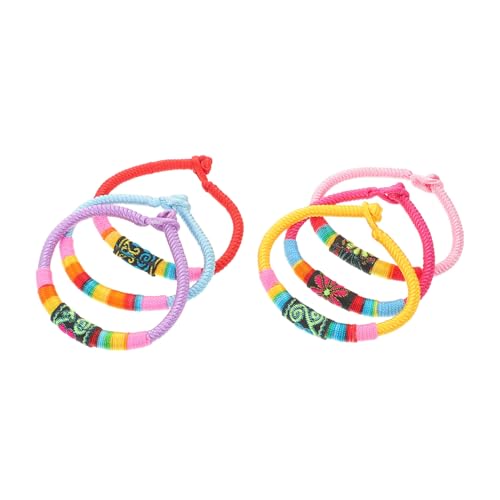 Garneck 6stücke Vintage-armband Aus Handgeflochtenem Seil Ethnischer Armbandschmuck Für Männer Geflochtene Schnurarmbänder Bunte Verstellbare Armbänder Handgefertigte Ethnische von Garneck