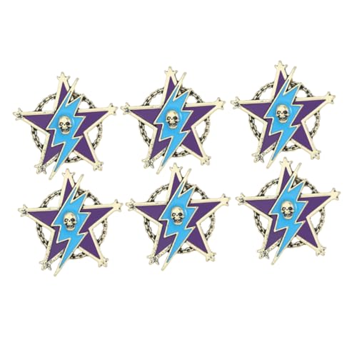 Garneck 6 Stück Vintage Five-pointed Star Brooch Pin für Herren Retro Mini Anstecknadeln aus Metall Vielseitige Anstecker für Anzug Jacke Hut und Rucksack Leicht und Sicher für Alltag und von Garneck
