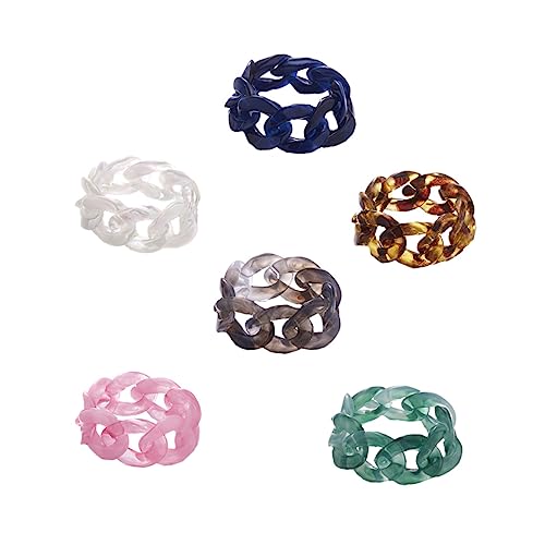 Garneck 6 Stück Harz Ringe Kettenform Kreativer Fingerring Schmuck Handwerk Dekor Für Festivals Und Alltagskleidung von Garneck