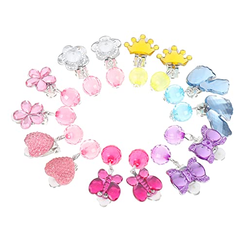 Garneck 7 Paare Ohrclips Cartoon Ohrschmuck Clip Ohrringe für Mädchen Teiliges Aufbewahrungsbox Hypoallergen Kreative Designs und Farben für Verschiedene Outfits von Garneck