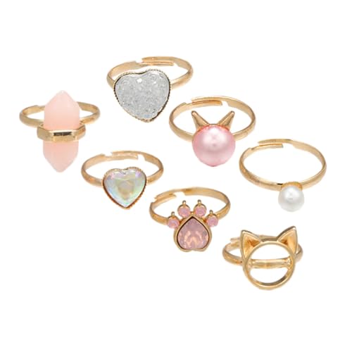 Garneck 7 Stück Teiliges Ring Verstellbar Zarte Mädchenringe Langlebige Offene Designs Glatte Oberfläche Farblich Schmuck für Alltag und Partys Garneck 7 Stück Teiliges Ring Verstellbar Zarte Mädchenringe Langlebige Offene Designs Glatte Oberfläche Farblich Schmuck für Alltag und Partys von Garneck