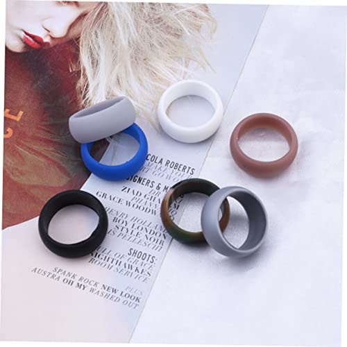 Garneck 7 Stück Teiliges Silikon Herrenringe Wasserfeste Gummi Eheringe Ergonomisch Glatt Vielseitige Farben Camouflage Gold Silber Blau Flexibel für Geschwollene Finger Garneck 7 Stück Teiliges Silikon Herrenringe Wasserfeste Gummi Eheringe Ergonomisch Glatt Vielseitige Farben Camouflage Gold Silber Blau Flexibel für Geschwollene Finger von Garneck