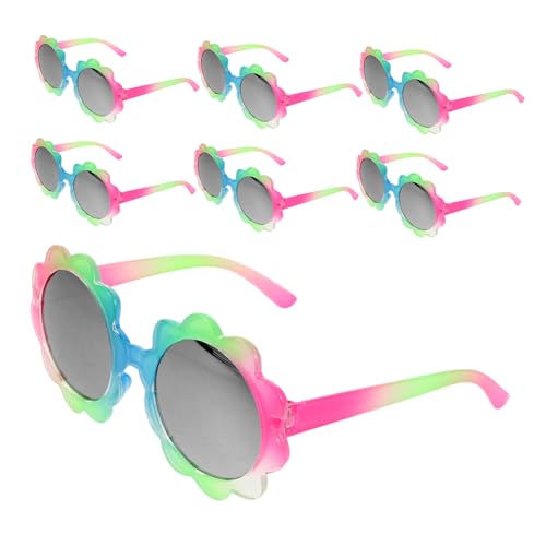 Garneck 7 Stück Teiliges Sonnenbrillen Sonnenblumen-design Uv-schutz Farbverlaufs-gläser Leichter Flexibler Rahmen Bunte Sonnenbrillen für Kleinkinder Mädchen Jungen Modisch und Bequem im von Garneck