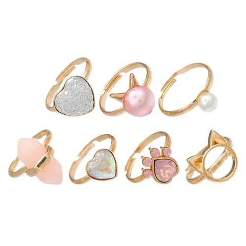Garneck 7 Stücke Kinder Ringe Einstellbare Fingerringe für Mädchen Zarte Schmuckringe Metall Dekorative Ringe für Partys Mädchen Kinderschmuck Garneck 7 Stücke Kinder Ringe Einstellbare Fingerringe für Mädchen Zarte Schmuckringe Metall Dekorative Ringe für Partys Mädchen Kinderschmuck von Garneck