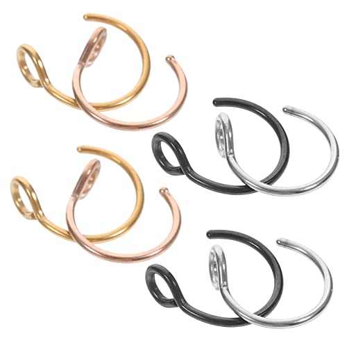 Garneck 8 Stück Teiliges C Förmige Nasenringe Hypoallergen Verstellbar Schwarz Gold Roségold und Stahlfarbe Kreativer Nasenschmuck für Damen und Herren für Partys und Garneck 8 Stück Teiliges C Förmige Nasenringe Hypoallergen Verstellbar Schwarz Gold Roségold und Stahlfarbe Kreativer Nasenschmuck für Damen und Herren für Partys und von Garneck