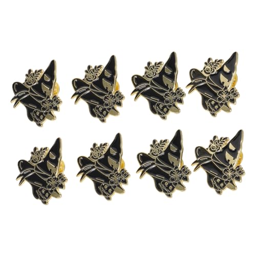 Garneck 8 Stück Teiliges Halloween Broschen aus Legierung mit Schwarzem Katzen-hexenhut Cartoon Anstecknadeln für Rucksäcke Kleidung Hüte Einfache Befestigung Vielseitiger Schmuck für von Garneck