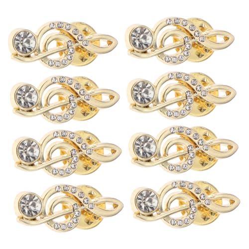 Garneck 8 Stück Teiliges Künstlerische Musiknoten-broschen mit Funkelnden Strasssteinen Stilvolle Anstecknadeln für Anzug Jacke Schal Modischer Stil für Damen und Mädchen bei Hochzeit von Garneck