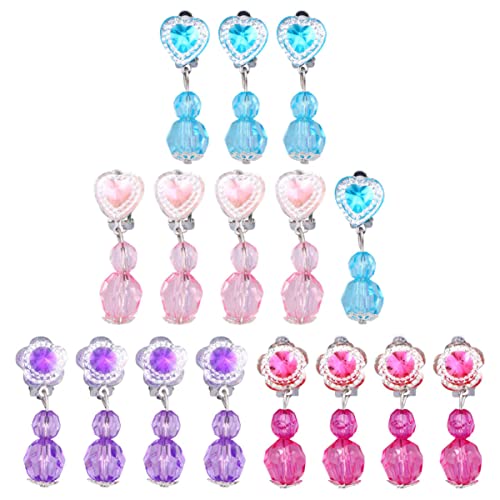 Garneck 8 Paar Mädchen Ohrclips Cartoon Design Hypoallergen Einfaches Anziehen Kinderschmuck für Kleine Mädchen von Garneck