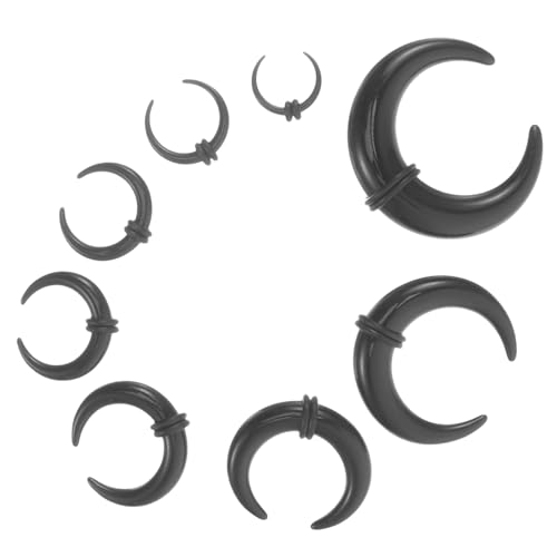 Garneck 8 Stück U-Förmige Ohrmuscheln für Ohrdehnungen Flexible Ohrerweiterungswerkzeuge Kreative Piercing Schmucksets für Frauen Sicher und Gesund zu Tragen für Verschiedene Anlässe von Garneck