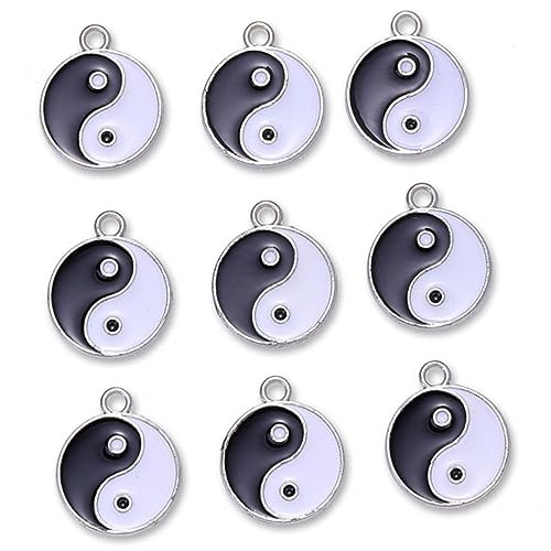 Garneck 9 Stück Tai Chi Anhänger Teiliges Doppelseitiger Charms mit DIY Schmuckherstellung Anhänger für Halsketten Armbänder von Garneck