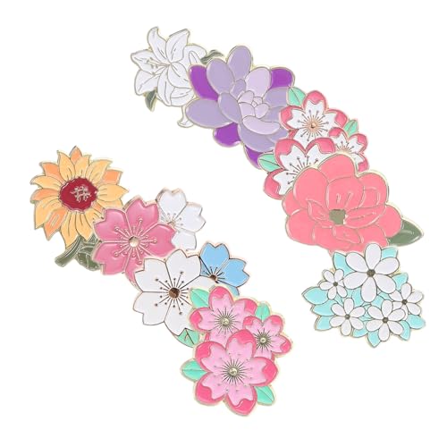 Garneck 9 Stück Teiliges Metall Emaille Anstecknadeln Blumenmotiv Leichte Langlebige Broschen mit Niedlichen Cartoon-designs Vielseitig für Kleidung Rucksack Jacke als Geschenk für Damen von Garneck