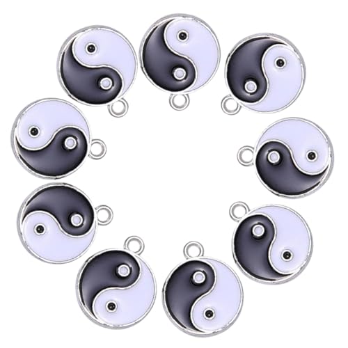 Garneck 9 Stück Teiliges Tai Chi Charms Anhänger aus Langlebiger Legierung Beidseitig Bedruckt mit Aufhängeloch für DIY Schmuckherstellung für Armbänder und Halsketten Kreatives Tai Chi von Garneck