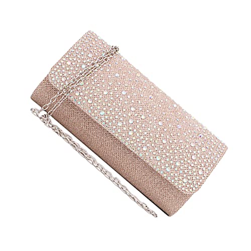 Garneck Abendtasche mit Strasssteinen Hochzeitsgast Handtasche Champagnerfarbene Clutch für Partys Prom und Formelle Anlässe Perfektes Accessoire für Frauen von Garneck