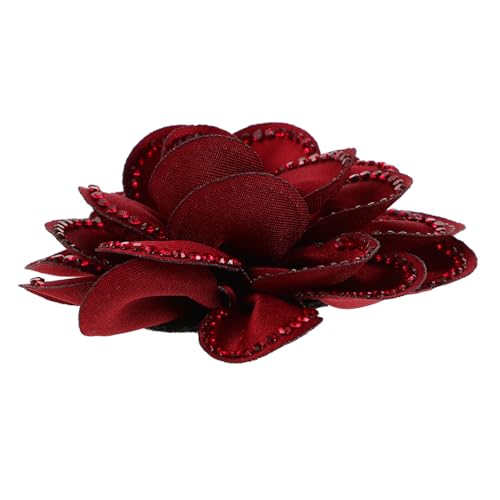 Garneck Abnehmbare Schuhblumen mit Strass Rosenapplikation Polyester Schuhclips für Damen Winter Schuhe Strapazierfähige Schuhschnalle DIY Schuhdekoration Weiß und Rot von Garneck