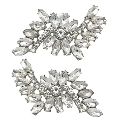 Garneck Abnehmbare Schuhclips Weiß Metall Schuhschnallen Schmuck Vielseitige Clip Schuhdekoration für Pumps Hochzeit Brautaccessoire von Garneck