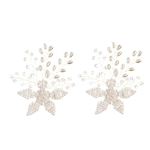 Garneck Abnehmbare Schuhclips mit Kristallblumen Strasssteinen Glänzende Hochzeitsschmuck Dekoration Vielseitig für Brautschuhe Schals und Taschen Paar Silberfarbene Schuhschnallen von Garneck