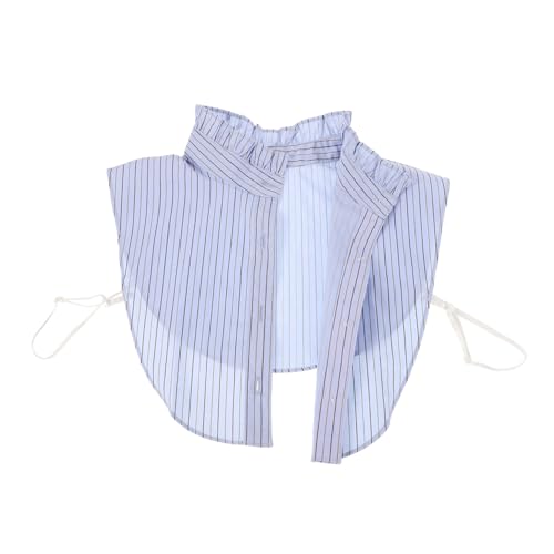 Garneck Abnehmbarer Damen Fake Kragen Halbbluse mit Streifen Weicher Krageneinsatz für Ausschnitt Pullover und Cardigans Vielseitige Blusen Dekoration für Alltag und Party von Garneck