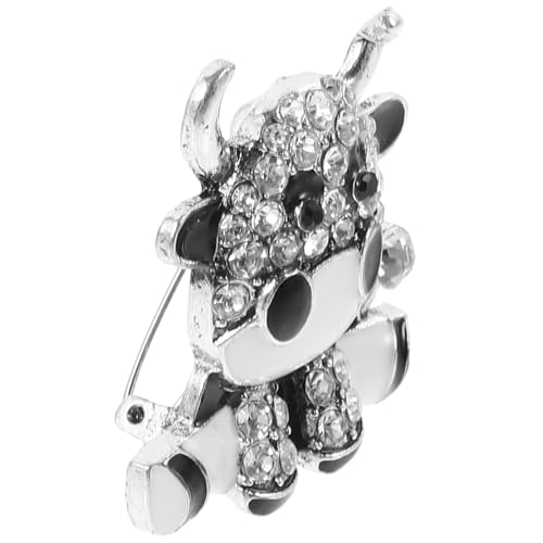 Garneck Alloy Cow Brooch mit Funkelnden Kristallen Cartoon Stil Anstecknadel für Damen Kleidung Schmuck für Pullover Mantel Schal und Taschenaccessoires von Garneck
