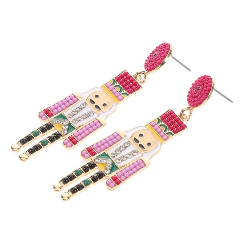 Garneck Alloy Nutcracker Ohrhänger mit Strass und Perlen Baumelnde Schmuckohrringe für Frauen und Mädchen Tropfenohrringe für Hochzeit Party und Festliche Anlässe von Garneck