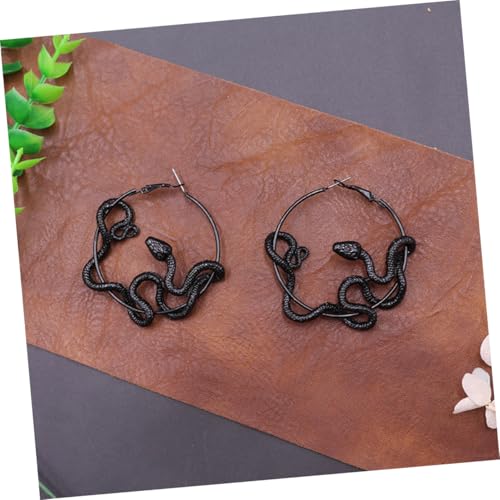 Garneck Antike Schlangenohrringe aus Langlebiger Legierung Kreatives Vintage Design Stilvolle Ohrstecker für Damen Auffälliger Schmuck mit Drachenmotiv Schwarzes Accessoire von Garneck