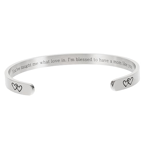 Garneck Armband für Frauen Muttertagsgeschenk Gravur I Blessed To Have A Mom Like You Mehrlagiger C Förmiger Schmuck Verstellbar Langlebig Elegant von Garneck