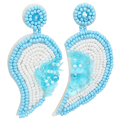 Garneck Asymmetrische Herz Perlen Ohrringe Damen Hängend Handgefertigt Boho Schmuck für Festivals Alltag Strand Urlaub Dating von Garneck