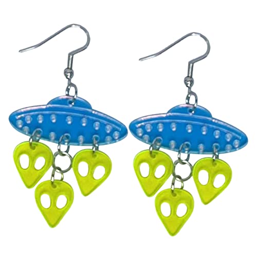 Garneck Außergewöhnliche Raumschiff Dangle Ohrringe für Damen Leichte Drop Earrings Lustiger Modeschmuck Passend für Alltag Party und Garneck Außergewöhnliche Raumschiff Dangle Ohrringe für Damen Leichte Drop Earrings Lustiger Modeschmuck Passend für Alltag Party und von Garneck